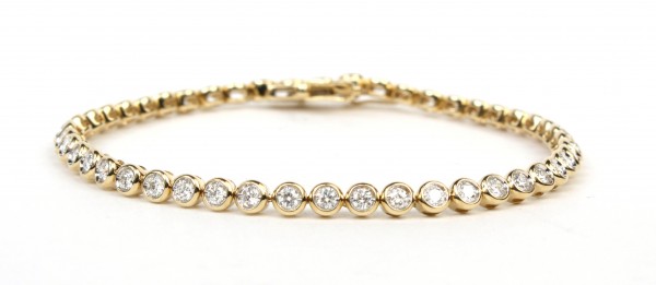 14K YELLOW GOLD DIAMOND TENNIS BRACELET