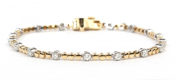 14K TWO TONE DIAMOND BRACELET