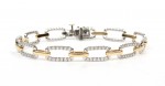 14K TWO TONE DIAMOND LINK BRACELET