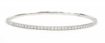 14K WHITE GOLD DIAMOND FLEXIBLE BANGLE BRACELET 1.05CTW