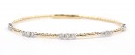 14K TWO TONE DIAMOND STATION FLEXIBLE BANGLE