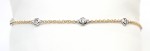 14K TWO TONE DIAMOND STATION BRACELET