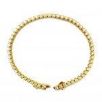 14K YELLOW GOLD DIAMOND TENNIS BRACELET