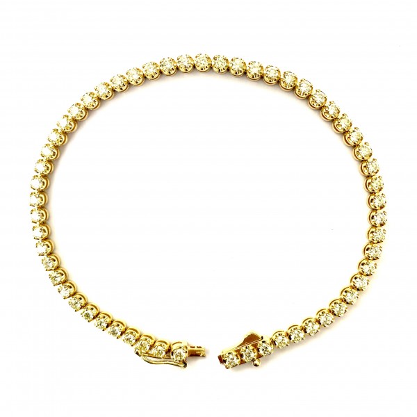 14K YELLOW GOLD DIAMOND TENNIS BRACELET