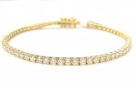 14K YELLOW GOLD DIAMOND TENNIS BRACELET 3.81ctw