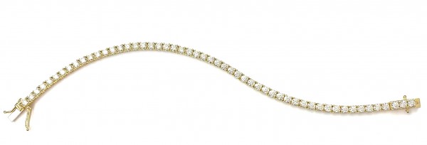 14K YELLOW GOLD DIAMOND TENNIS BRACELET 5.10ctw