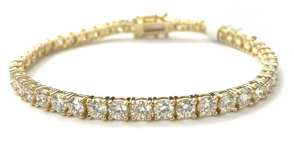 14K YELLOW GOLD DIAMOND TENNIS BRACELET 7.86ctw