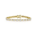 14K YELLOW GOLD DIAMOND BAGUETTE TENNIS BRACELET 1.53CTW