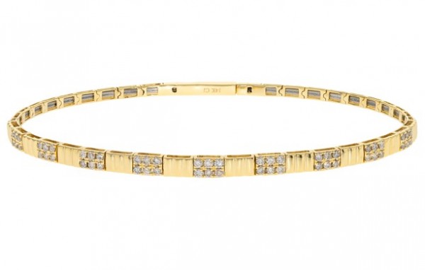 10K YELLOW GOLD DIAMOND BANGLE BRACELET