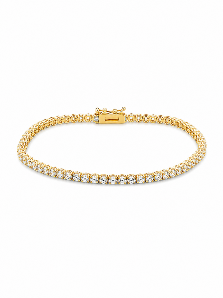 14K YELLOW GOLD DIAMOND TENNIS BRACELET