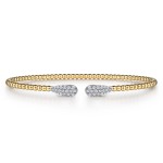 14K YELLOW GOLD DIAMOND BUJUKAN TEARDROP BANGLE