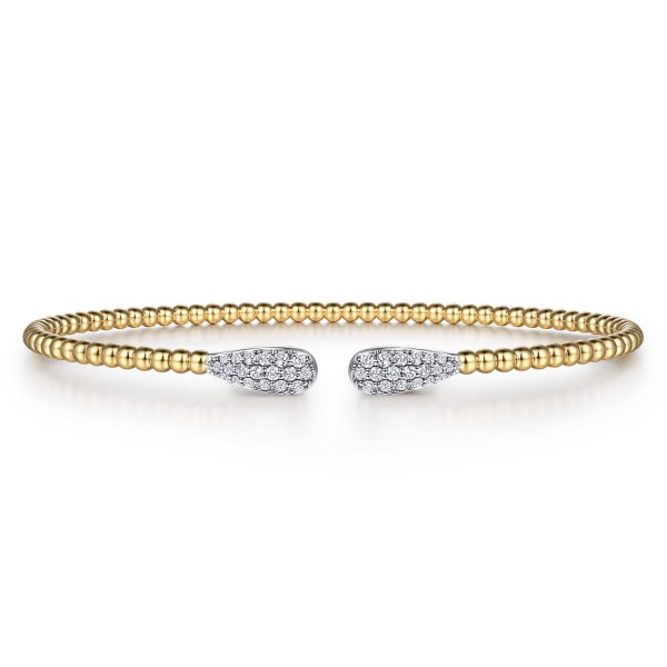 14K YELLOW GOLD DIAMOND BUJUKAN TEARDROP BANGLE