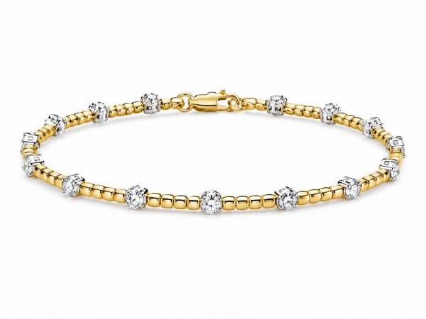 14K TWO TONE DIAMOND BRACELET