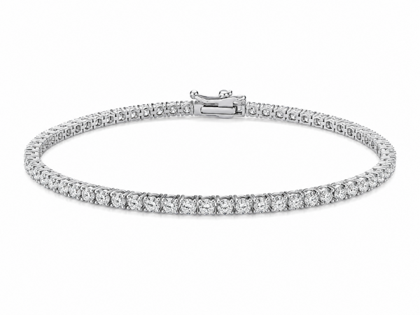 14K WHITE GOLD DIAMOND TENNIS BRACELET