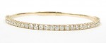 14K YELLOW GOLD DIAMOND FLEX BANGLE BRACELET 2.00CTW