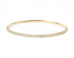 14K YELLOW GOLD DIAMOND FLEXIBLE BANGLE BRACELET