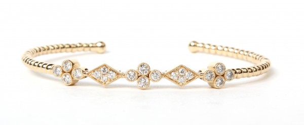 14K YELLOW GOLD CUFF BANGLE BRACELET