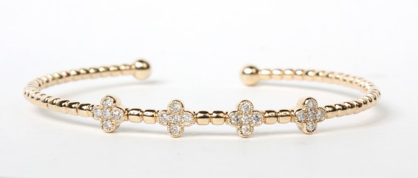 10K YELLOW GOLD DIAMOND CUFF BRACELET
