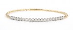 14K TWO TONE DIAMOND FLEXIBLE BANGLE