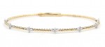 14K TWO TONE DIAMOND STATION BRACELET