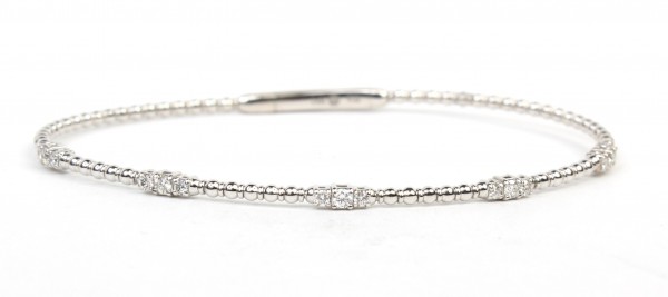 14K WHITE GOLD DIAMOND STATION BRACELET