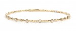 14K YELLOW GOLD DIAMOND STATION FLEXIBLE BANGLE