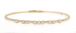 14K YELLOW GOLD DIAMOND STATION FLEXIBLE BANGLE
