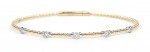 14K TWO TONE DIAMOND STATION FLEXIBLE BANGLE