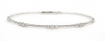 14K WHITE GOLD DIAMOND STATION FLEXIBLE BANGLE