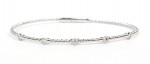 14K WHITE GOLD DIAMOND STATION FLEXIBLE BANGLE