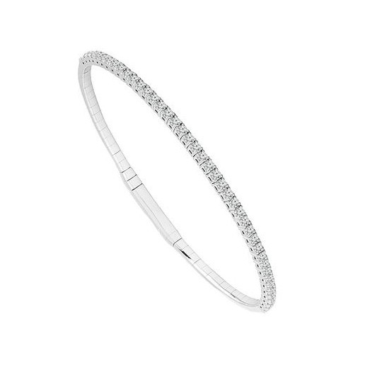 14K WHITE GOLD DIAMOND FLEXIBLE BANGLE BRACELET