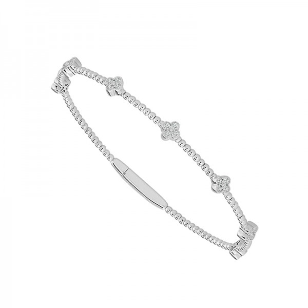 14K WHITE GOLD DIAMOND BANGLE BRACELET
