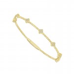 14K YELLOW GOLD DIAMOND FLEXIBLE BANGLE BRACELET