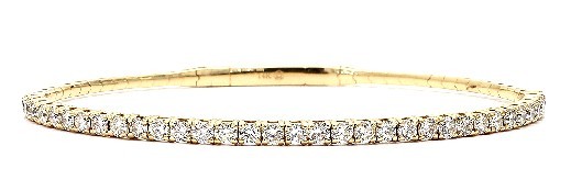 14K YELLOW GOLD DIAMOND FLEXIBLE BANGLE BRACELET 2.41CTW