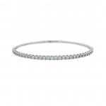 14K WHITE GOLD DIAMOND FLEXIBLE BANGLE BRACELET 2.41CTW