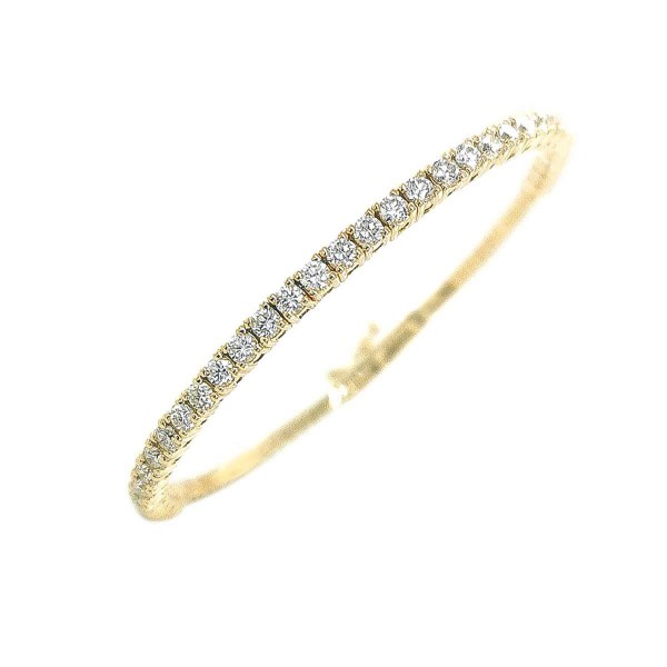 14K YELLOW GOLD DIAMOND FLEXIBLE BANGLE BRACELET