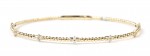 14K YELLOW GOLD DIAMOND STATION FLEXIBLE BANGLE BRACELET