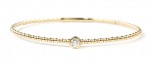14K YELLOW GOLD SOLITAIRE  DIAMOND FLEXIBLE BANGLE BRACELET