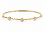 14K YELLOW GOLD DIAMOND FLEXIBLE BANGLE