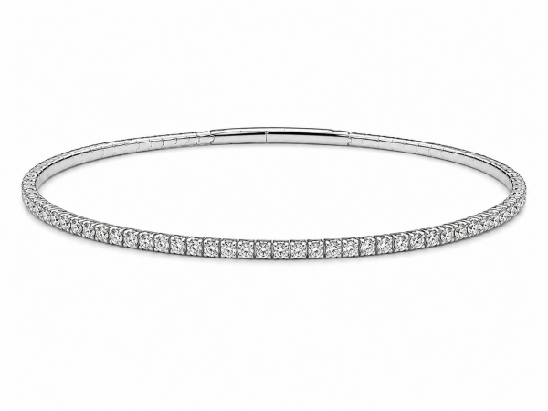 14K WHITE GOLD DIAMOND FLEXIBLE BANGLE