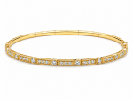 14K YELLOW GOLD DIAMOND FLEXIBLE BANGLE