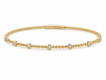 14K YELLOW GOLD DIAMOND FLEXIBLE BANGLE