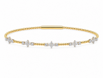 14K TWO TONE DIAMOND FLEXIBLE BANGLE