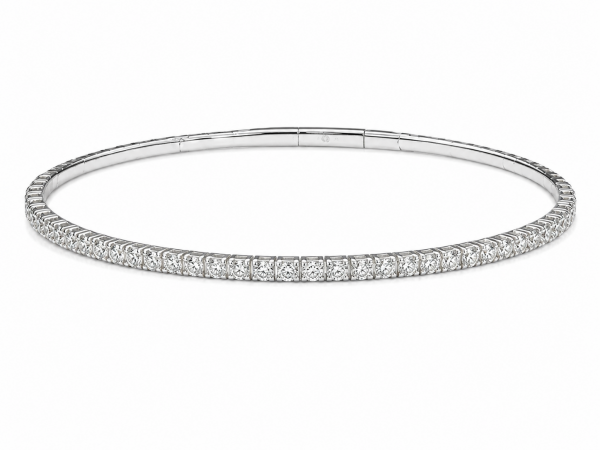 14K WHITE GOLD DIAMOND FLEXIBLE BANGLE