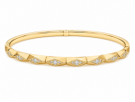 14K YELLOW GOLD FLEXIBLE DIAMOND BANGLE