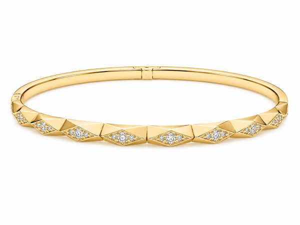 14K YELLOW GOLD FLEXIBLE DIAMOND BANGLE