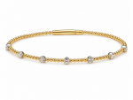14K TWO TONE FLEXIBLE DIAMOND BANGLE