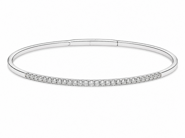 14K WHITE GOLD DIAMOND FLEXIBLE BANGLE