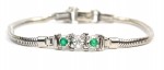 Kaspar And Esh 14K White Gold S862 Emerald And Diamond Add A Link Bracelet