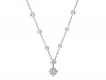 14K White Gold Diamond Drop Pendant